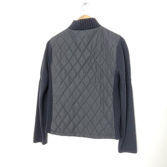 FDJ French Dressing Black Quilted Zip-Up Long Sleeve Mock Neck Jacket Size S - Picture 4 of 11